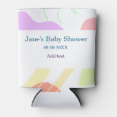 Genderneutrale abstracte vormen baby shower naam blikjeskoeler (Voorkant)