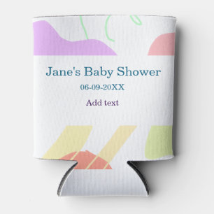 Genderneutrale abstracte vormen baby shower naam blikjeskoeler