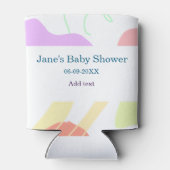 Genderneutrale abstracte vormen baby shower naam blikjeskoeler (Achterkant)