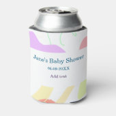 Genderneutrale abstracte vormen baby shower naam blikjeskoeler (Blikje Achterkant)