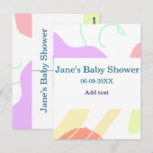 Genderneutrale abstracte vormen baby shower naam briefkaart (Voorkant / Achterkant)
