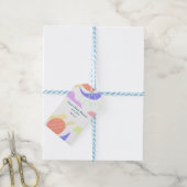Genderneutrale abstracte vormen baby shower naam cadeaulabel (Met Touw)
