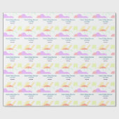 Genderneutrale abstracte vormen baby shower naam cadeaupapier (Vlak)