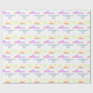 Genderneutrale abstracte vormen baby shower naam cadeaupapier