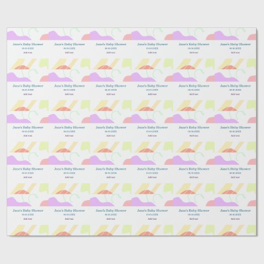 Genderneutrale abstracte vormen baby shower naam cadeaupapier (Vlak)