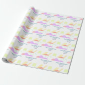 Genderneutrale abstracte vormen baby shower naam cadeaupapier (Uitgerold)