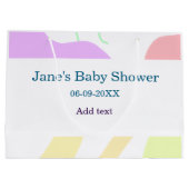 Genderneutrale abstracte vormen baby shower naam groot cadeauzakje (Achterkant)