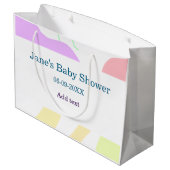 Genderneutrale abstracte vormen baby shower naam groot cadeauzakje (Achterkant Gekanteld)