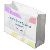 Genderneutrale abstracte vormen baby shower naam groot cadeauzakje (Voorkant Gekanteld)