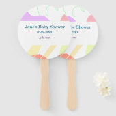 Genderneutrale abstracte vormen baby shower naam handwaaier (Voorkant en achterkant)
