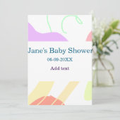 Genderneutrale abstracte vormen baby shower naam kaart (Staand voorkant)