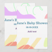 Genderneutrale abstracte vormen baby shower naam kaart (Voorkant / Achterkant)