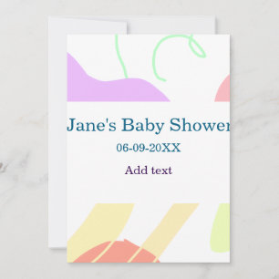 Genderneutrale abstracte vormen baby shower naam kaart