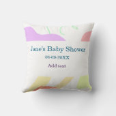Genderneutrale abstracte vormen baby shower naam kussen (Achterkant)