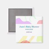 Genderneutrale abstracte vormen baby shower naam magneet (Voorkant / Achterkant)