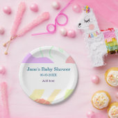 Genderneutrale abstracte vormen baby shower naam papieren bordje (Feest)