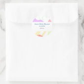 Genderneutrale abstracte vormen baby shower naam ronde sticker (Tas)