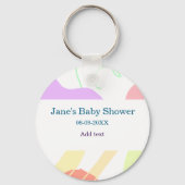 Genderneutrale abstracte vormen baby shower naam sleutelhanger (Voorkant)