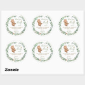 Genderneutrale Baby Beer Greenery Dank je wel Ronde Sticker (Vel)