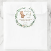 Genderneutrale Baby Beer Greenery Dank je wel Ronde Sticker (Tas)