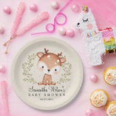 Genderneutrale Baby Fawn Little Deer Baby shower Papieren Bordje (Feest)