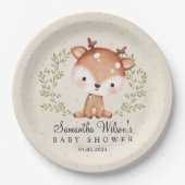 Genderneutrale Baby Fawn Little Deer Baby shower Papieren Bordje (Voorkant)