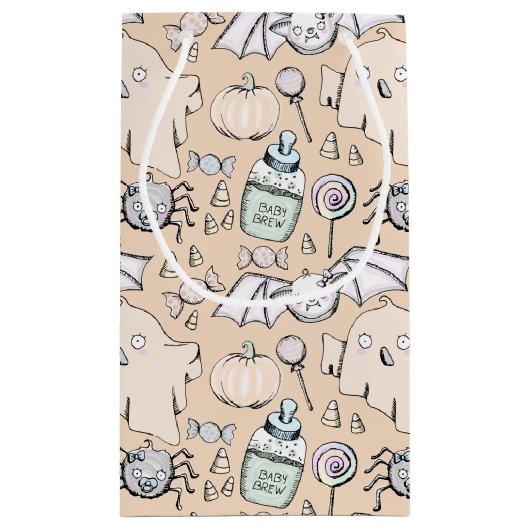 Genderneutrale Baby Halloween Pumpkin Ghost Klein Cadeauzakje (Achterkant)