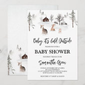 Genderneutrale Baby Het is koud buiten het Baby sh Kaart (Voorkant / Achterkant)