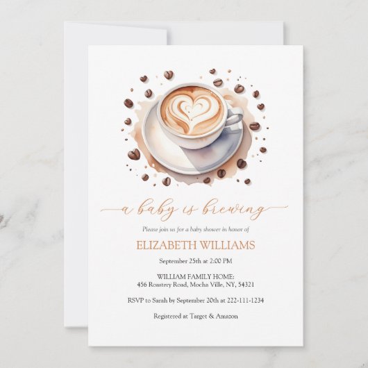 Genderneutrale Baby is het Baby shower van het kof Kaart (Voorkant)