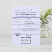 Genderneutrale Baby  Library Card Shower Kaart (Staand voorkant)