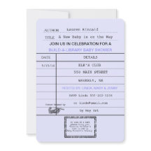 Genderneutrale Baby  Library Card Shower