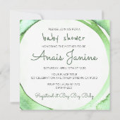 Genderneutrale Baby shower Greenery Waterverf Kaart (Achterkant)