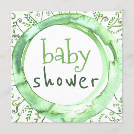 Genderneutrale Baby shower Greenery Waterverf Kaart