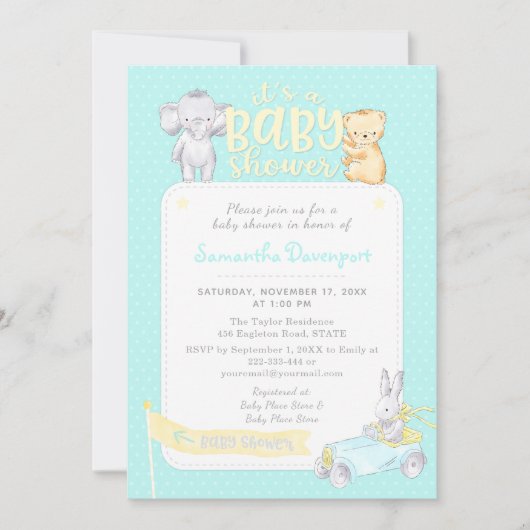 Genderneutrale Baby shower | Munt Kaart (Voorkant)