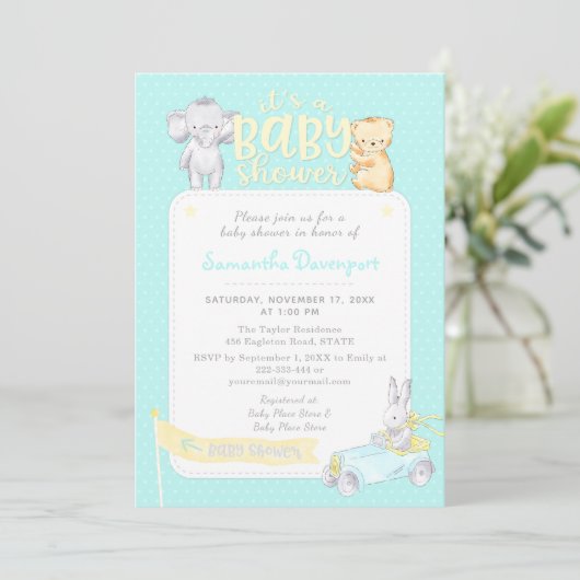 Genderneutrale Baby shower | Munt Kaart (Staand voorkant)