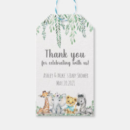 Genderneutrale Baby shower- of vadertags Cadeaulabel