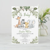 Genderneutrale Baby shower Safari Kaart (Staand voorkant)