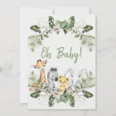 Genderneutrale Baby shower Safari Kaart (Achterkant)