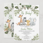 Genderneutrale Baby shower Safari Kaart (Voorkant / Achterkant)