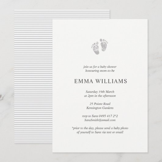 Genderneutrale Baby shower-uitnodiging Kaart (Voorkant / Achterkant)