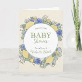 Genderneutrale Baby shower Waterverf Floral Kaart (Voorkant)