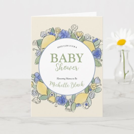 Genderneutrale Baby shower Waterverf Floral Kaart (Kleine Plant)