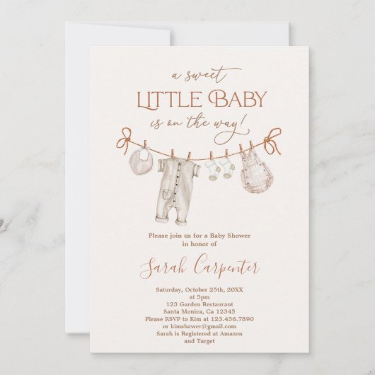 Genderneutrale Baby showers kleding Kaart (Voorkant)