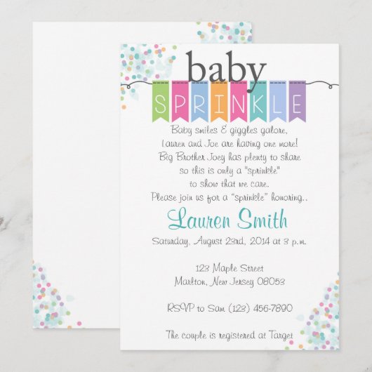 Genderneutrale Baby sprinkhaanuitvindingen Kaart (Voorkant / Achterkant)