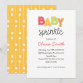 Genderneutrale Baby Sprinkle Invitation Kaart (Voorkant / Achterkant)