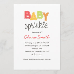 Genderneutrale Baby Sprinkle Invitation Kaart