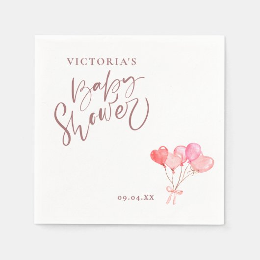 Genderneutrale ballon Elegant Script-Baby shower Servet (Voorkant)