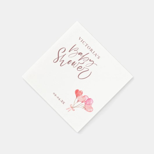 Genderneutrale ballon Elegant Script-Baby shower Servet (Hoek)