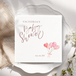 Genderneutrale ballon Elegant Script-Baby shower Servet