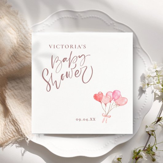 Genderneutrale ballon Elegant Script-Baby shower Servet